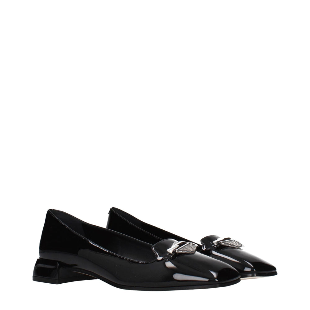 Jimmy Choo Black Leather Slip-On Loafers