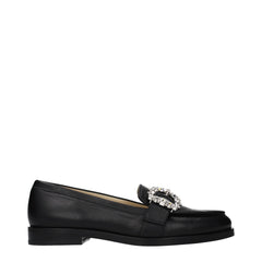 Jimmy Choo Black Leather Slip-On Loafers