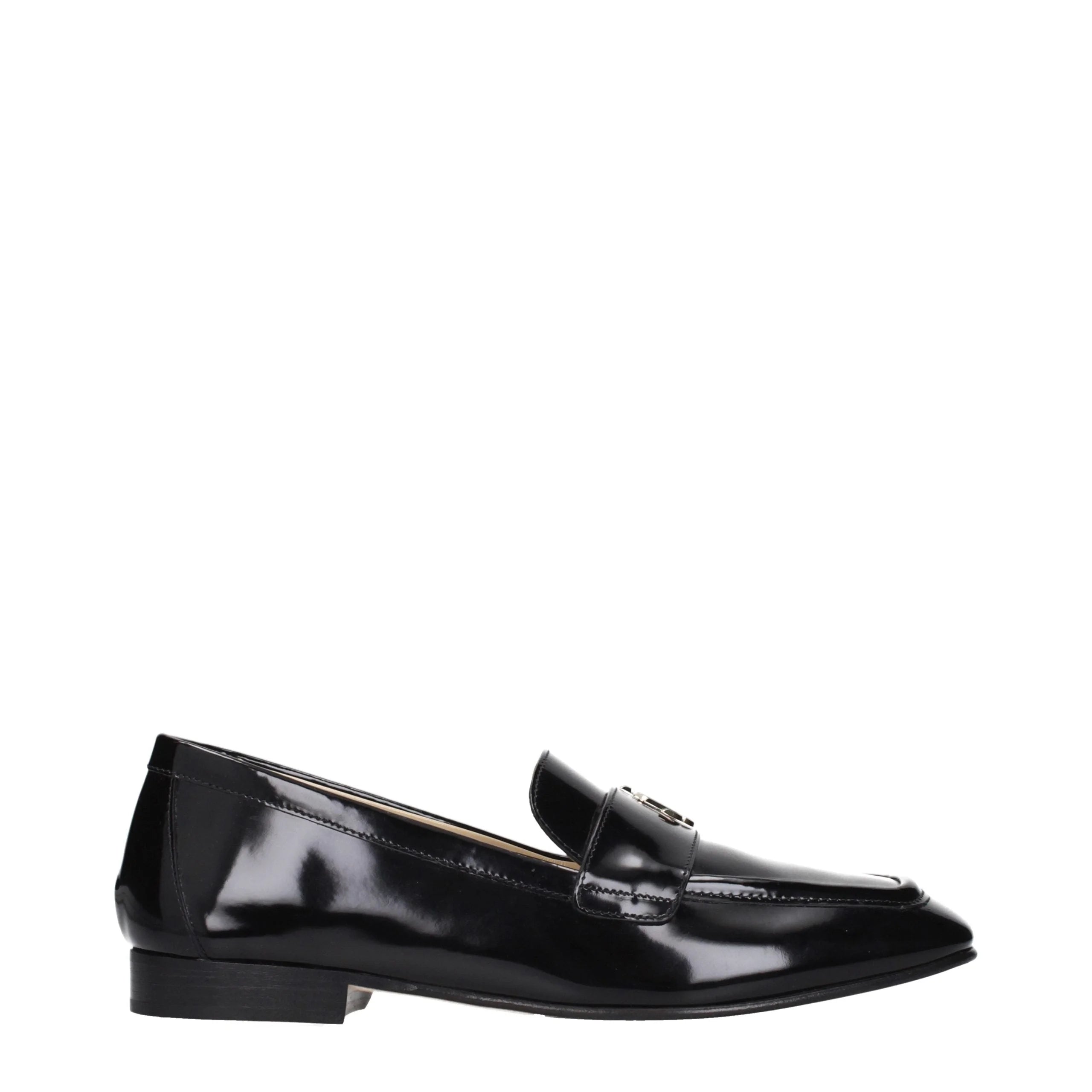 Jimmy Choo Black Leather Slip-On Loafers