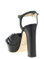 Jimmy Choo Sandali con Tacco Stiletto in Pelle Nera