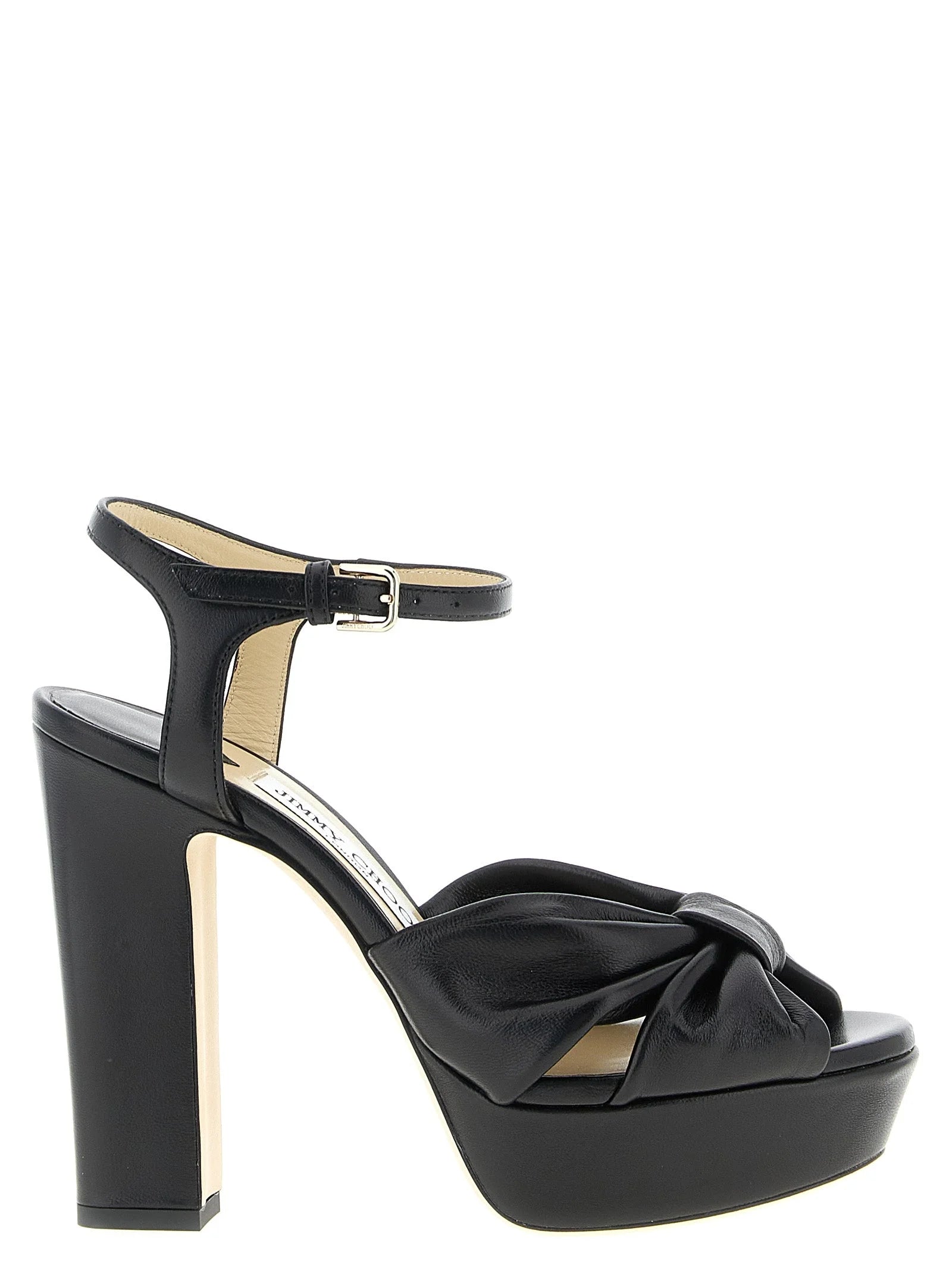 Jimmy Choo Sandali con Tacco Stiletto in Pelle Nera
