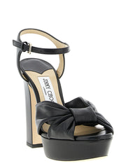 Jimmy Choo Sandali con Tacco Stiletto in Pelle Nera