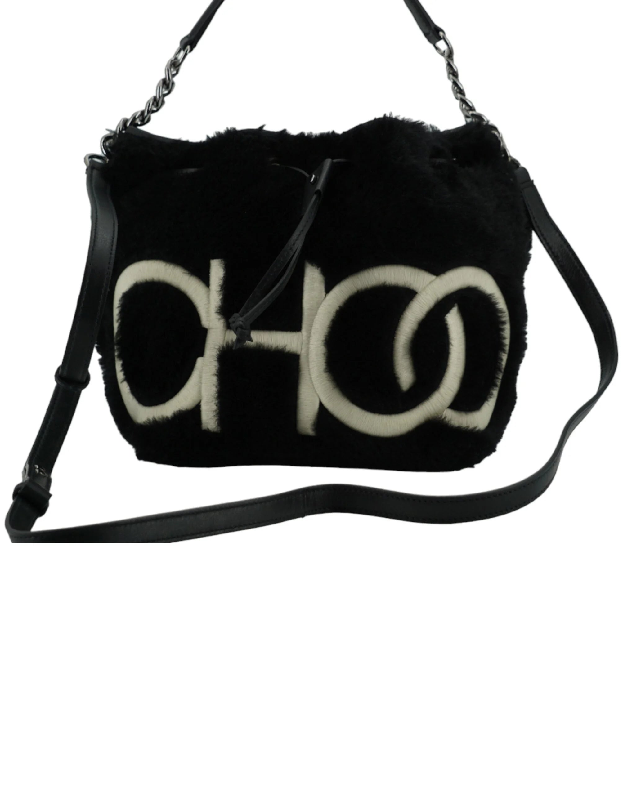 Jimmy Choo Black Leather Top Handle and Shoulder Bag - Shoulder Bags