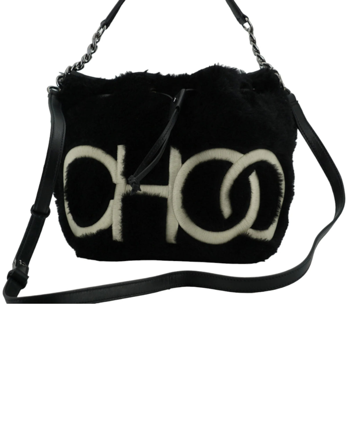 Jimmy Choo Black Leather Top Handle and Shoulder Bag - Shoulder Bags