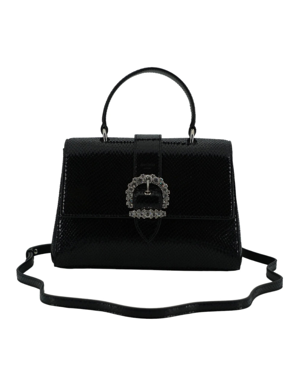 Jimmy Choo Black Leather Top Handle Shoulder Bag - Shoulder Bags
