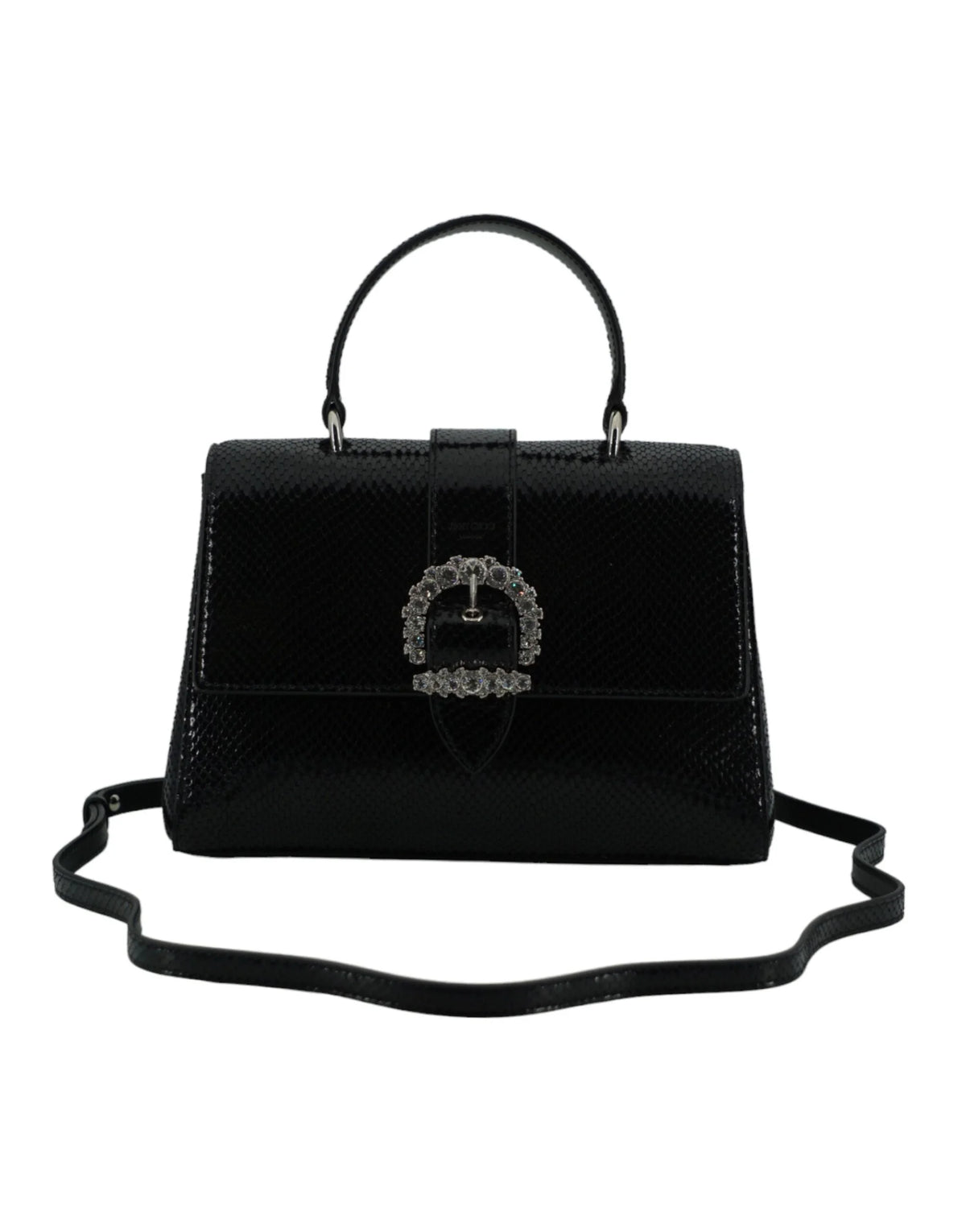Jimmy Choo Black Leather Top Handle Shoulder Bag - Shoulder Bags