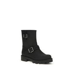 Jimmy Choo Black Polyurethane Rain Boots