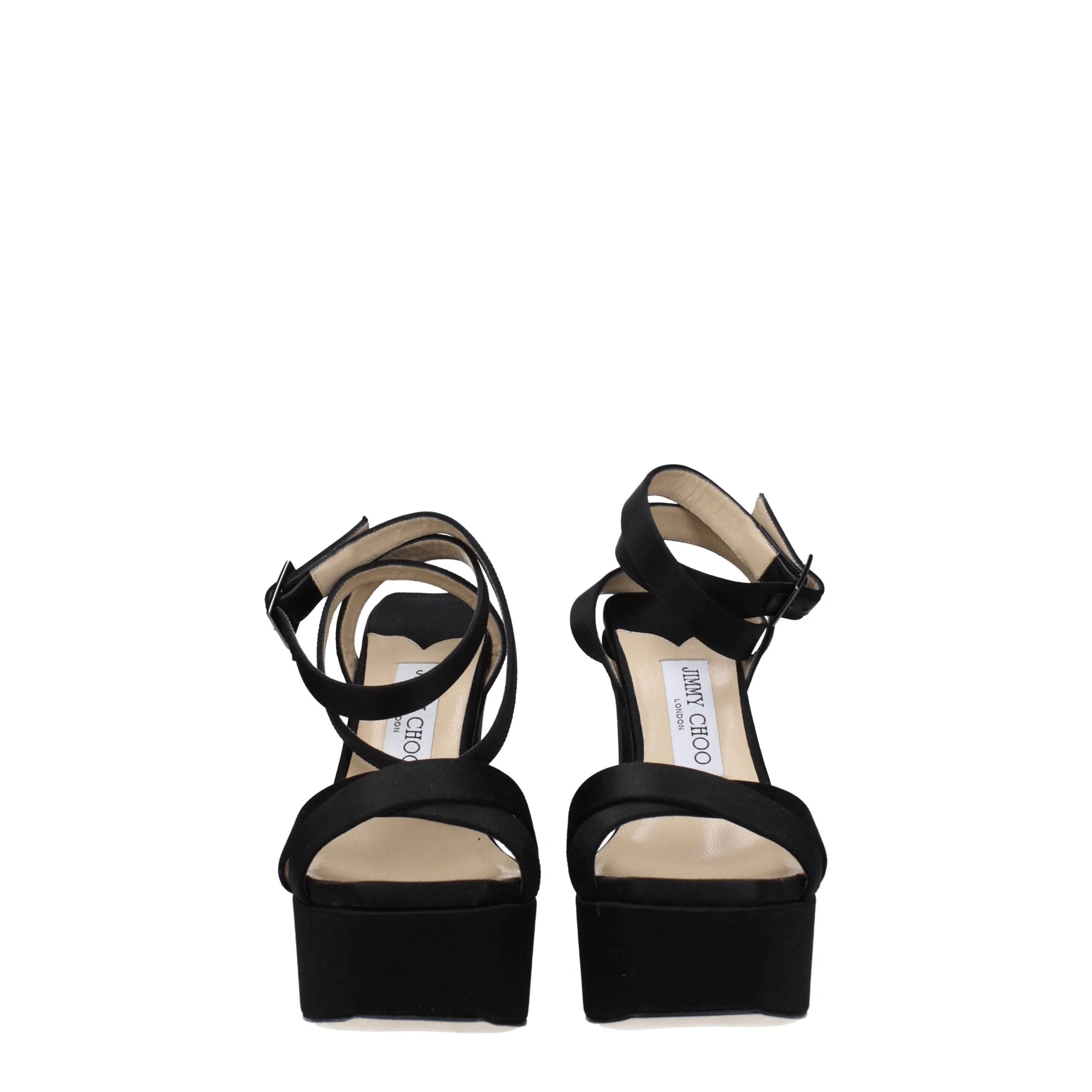 Jimmy Choo Black Satin Platforms