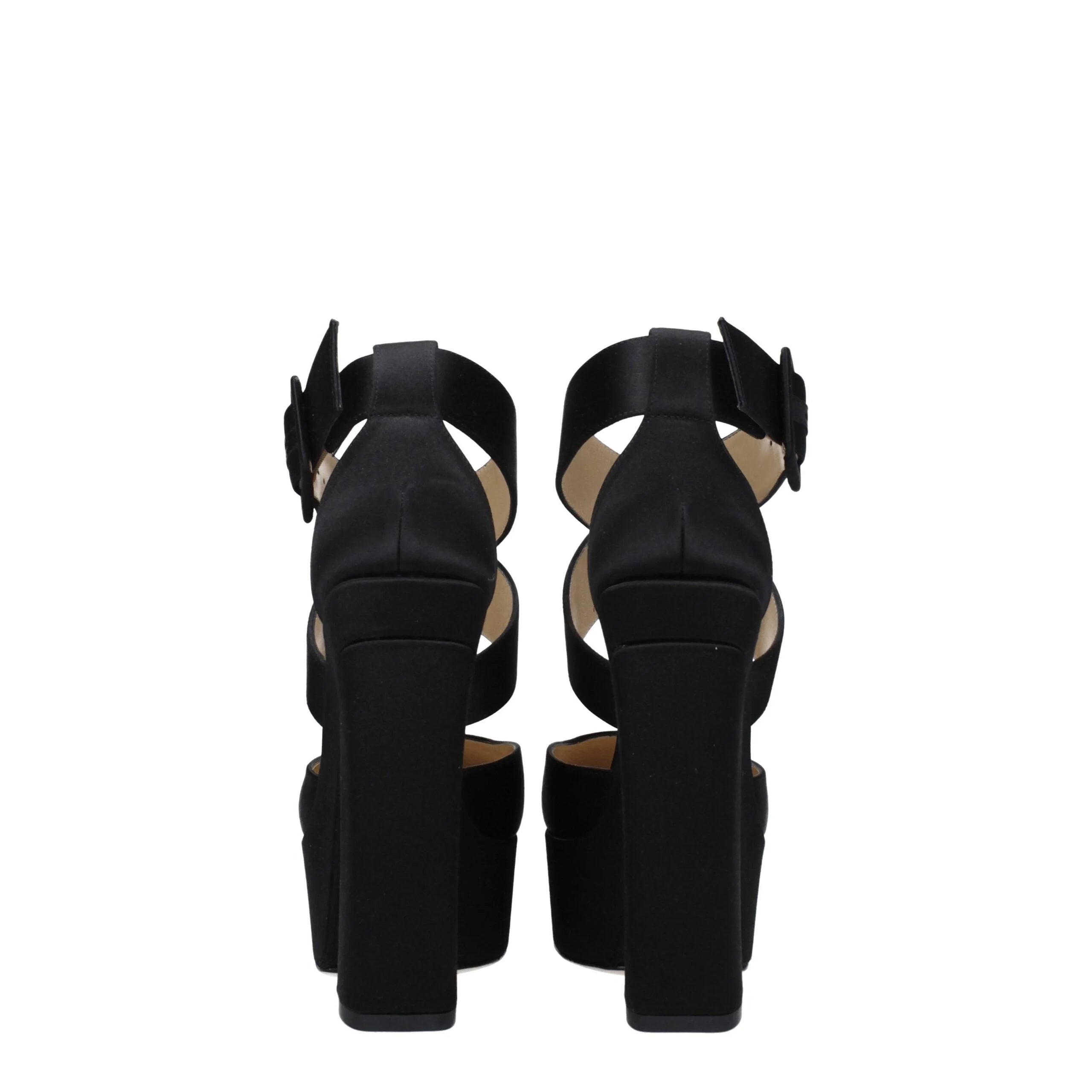 Jimmy Choo Black Satin Platforms - EU39.5/US9.5