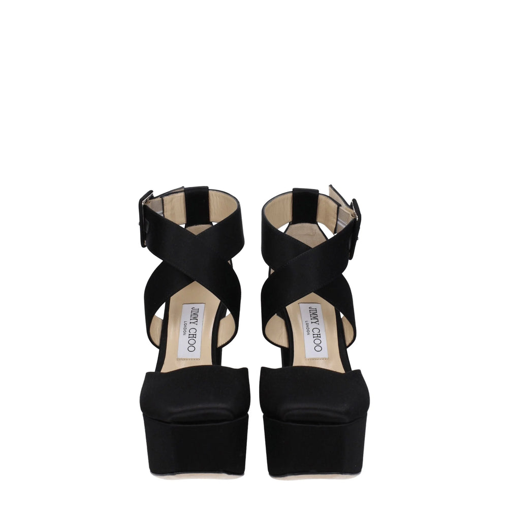 Jimmy Choo Black Satin Platforms - EU39.5/US9.5