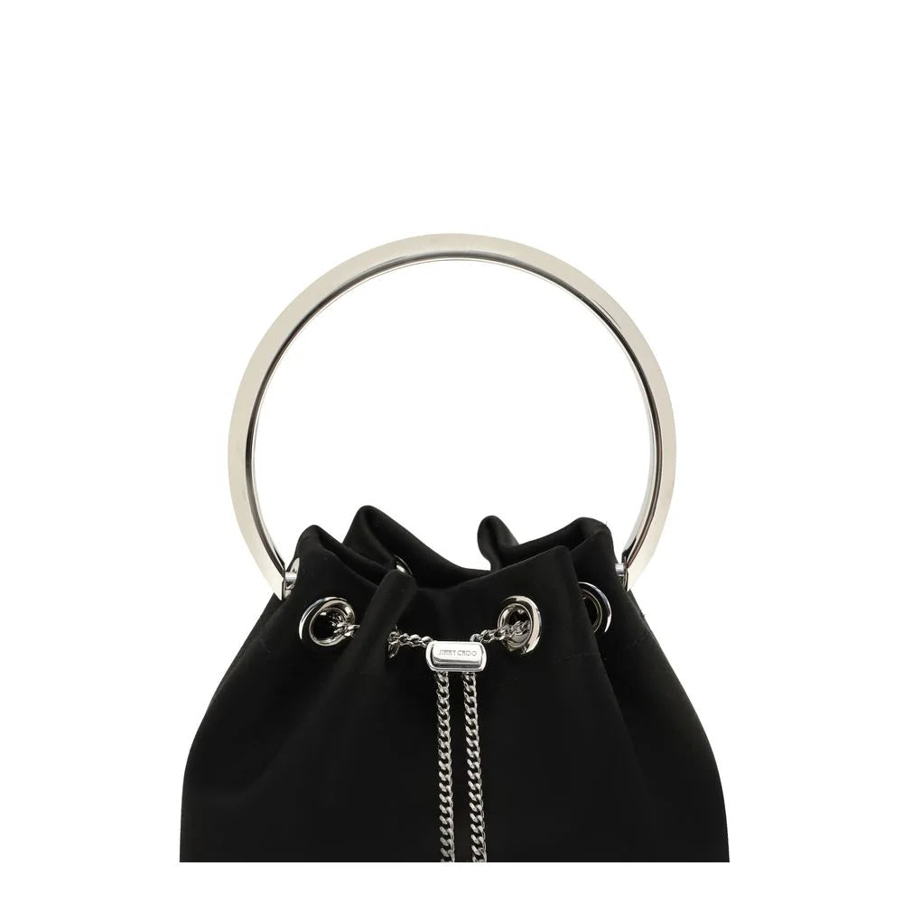 Jimmy Choo Black Silk Shoulder Bag - Bucket Bags