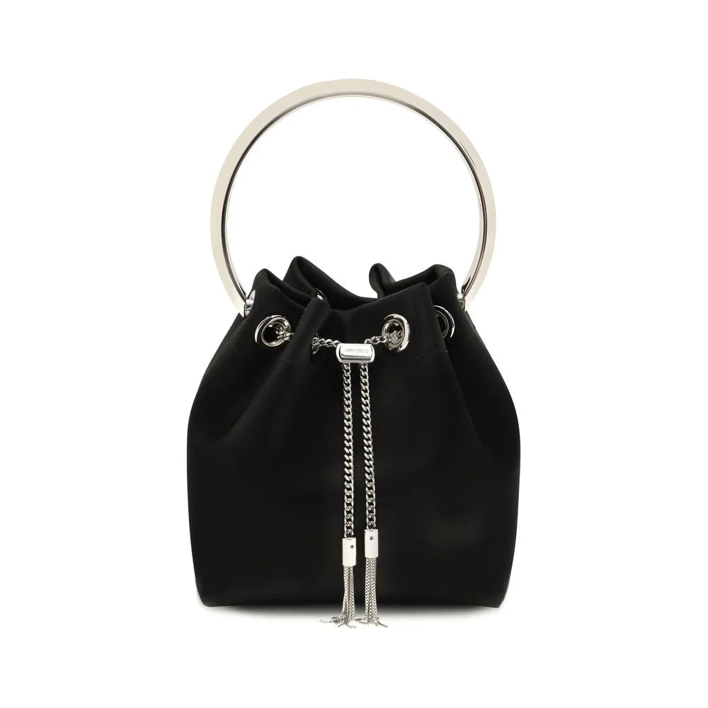 Jimmy Choo Black Silk Shoulder Bag - Bucket Bags