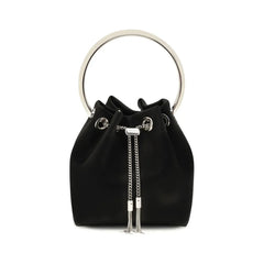 Jimmy Choo Black Silk Shoulder Bag - Bucket Bags