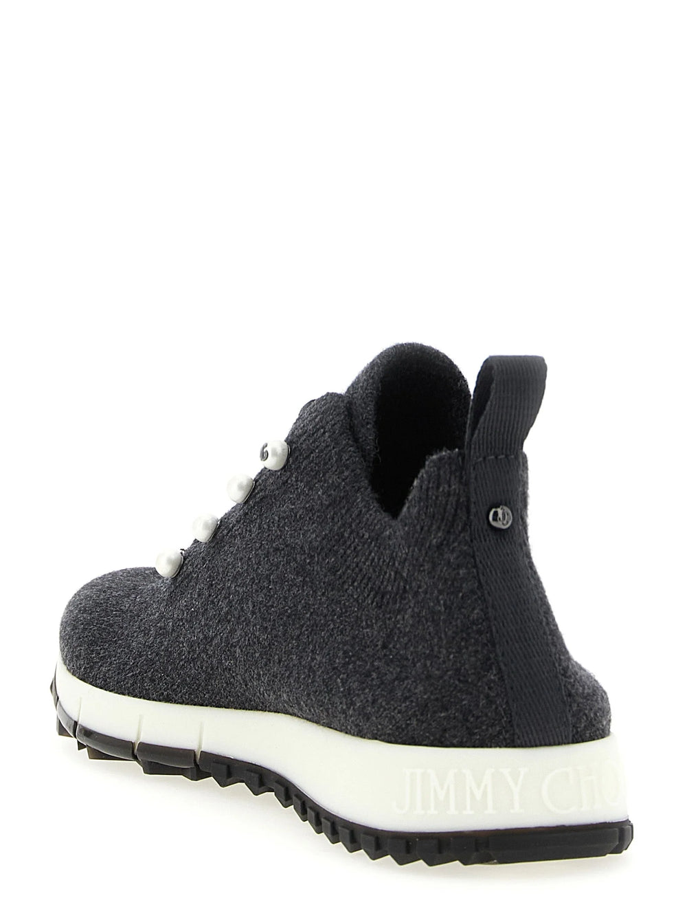 Jimmy Choo Black Tencel Low Top Sneakers - EU36/US6