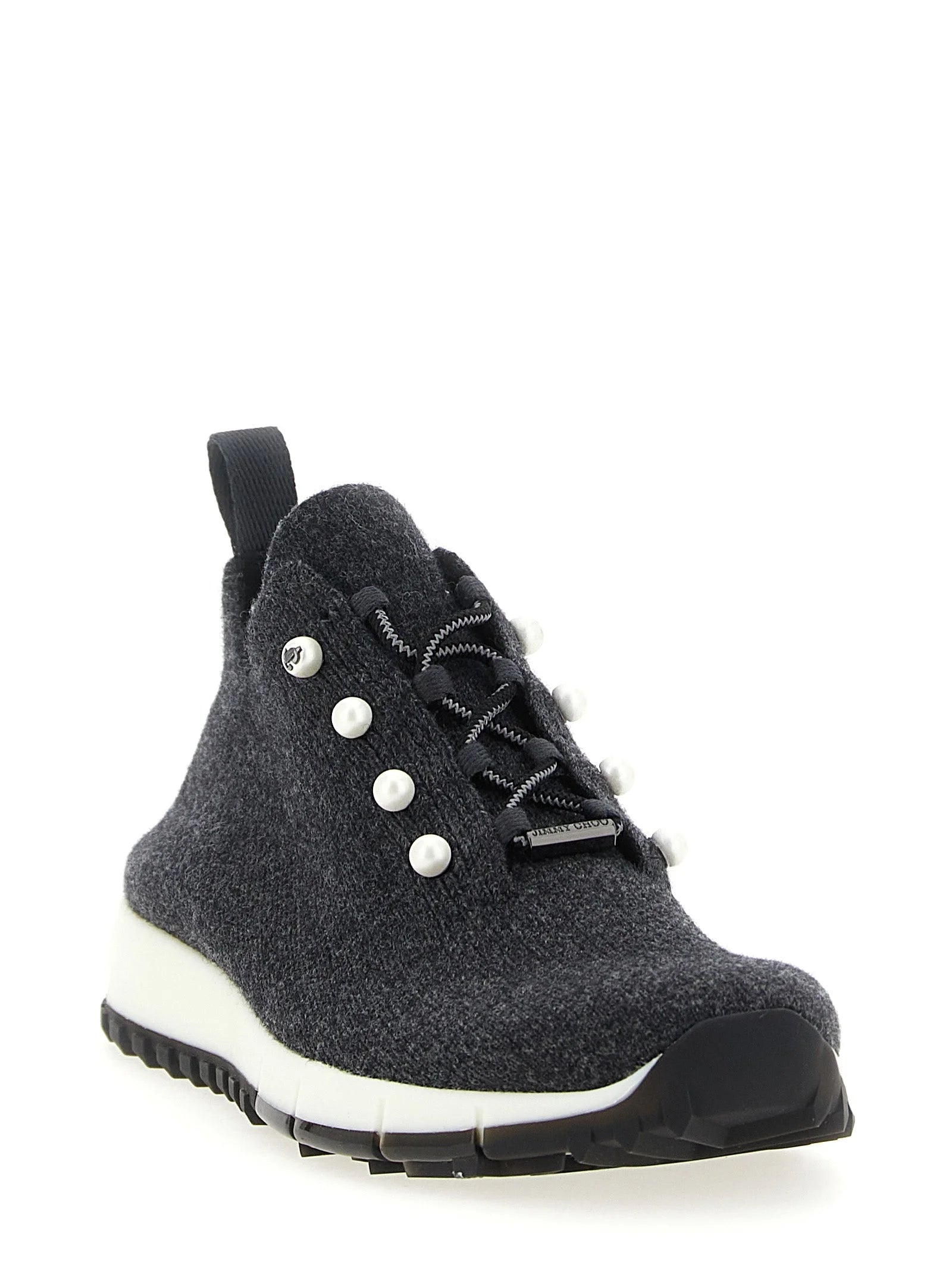 Jimmy Choo Black Tencel Low Top Sneakers - EU36/US6