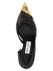 Jimmy Choo Black Tencel Mid Heel Pumps