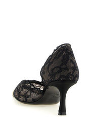 Jimmy Choo Black Tencel Mid Heel Pumps