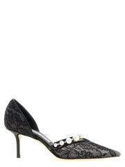 Jimmy Choo Black Tencel Mid Heel Pumps - EU35.5/US5.5