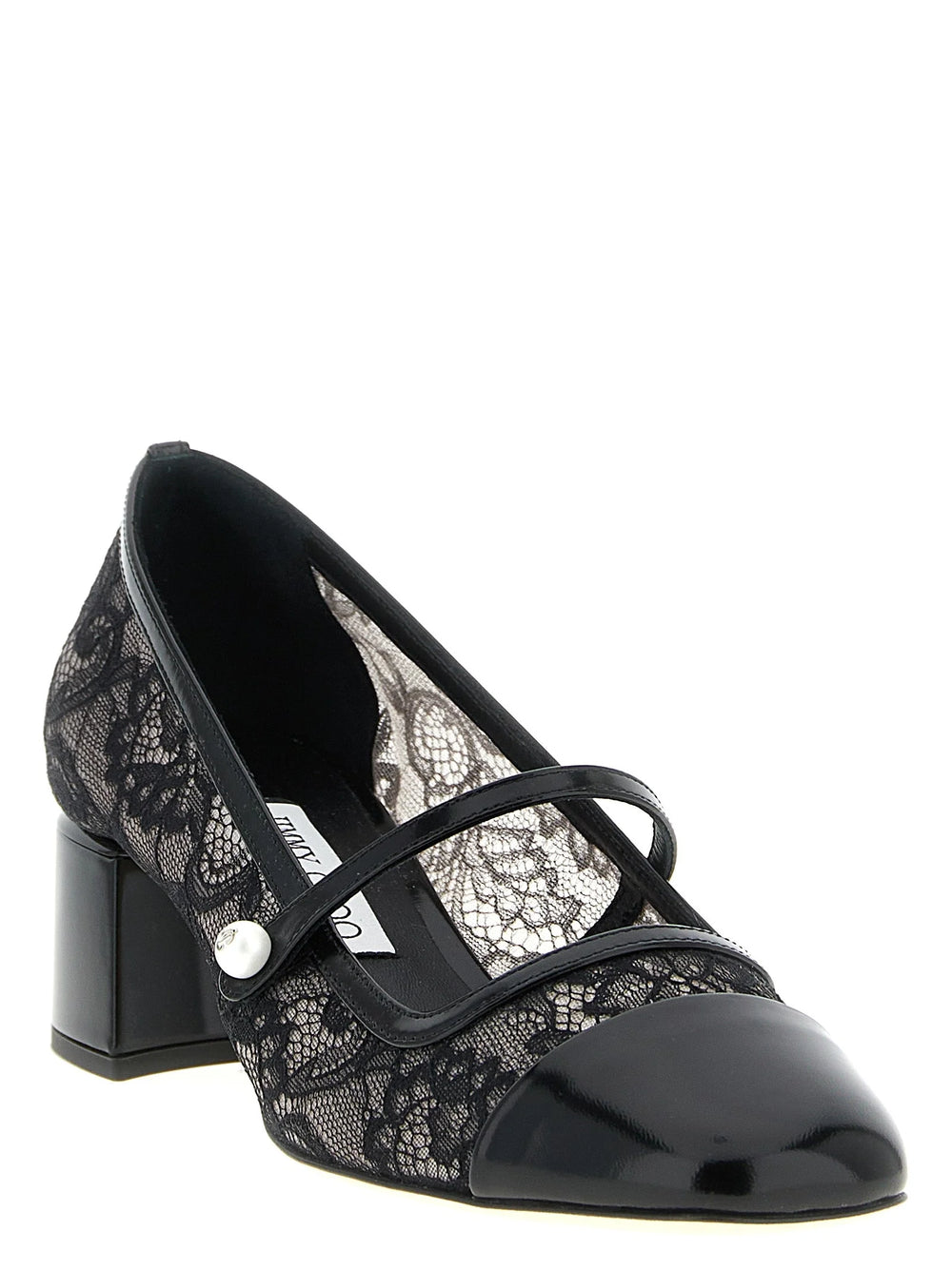 Jimmy Choo Black Tencel Mid Heel Pumps - EU37/US7