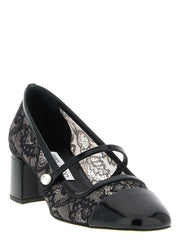 Jimmy Choo Black Tencel Mid Heel Pumps - EU37/US7
