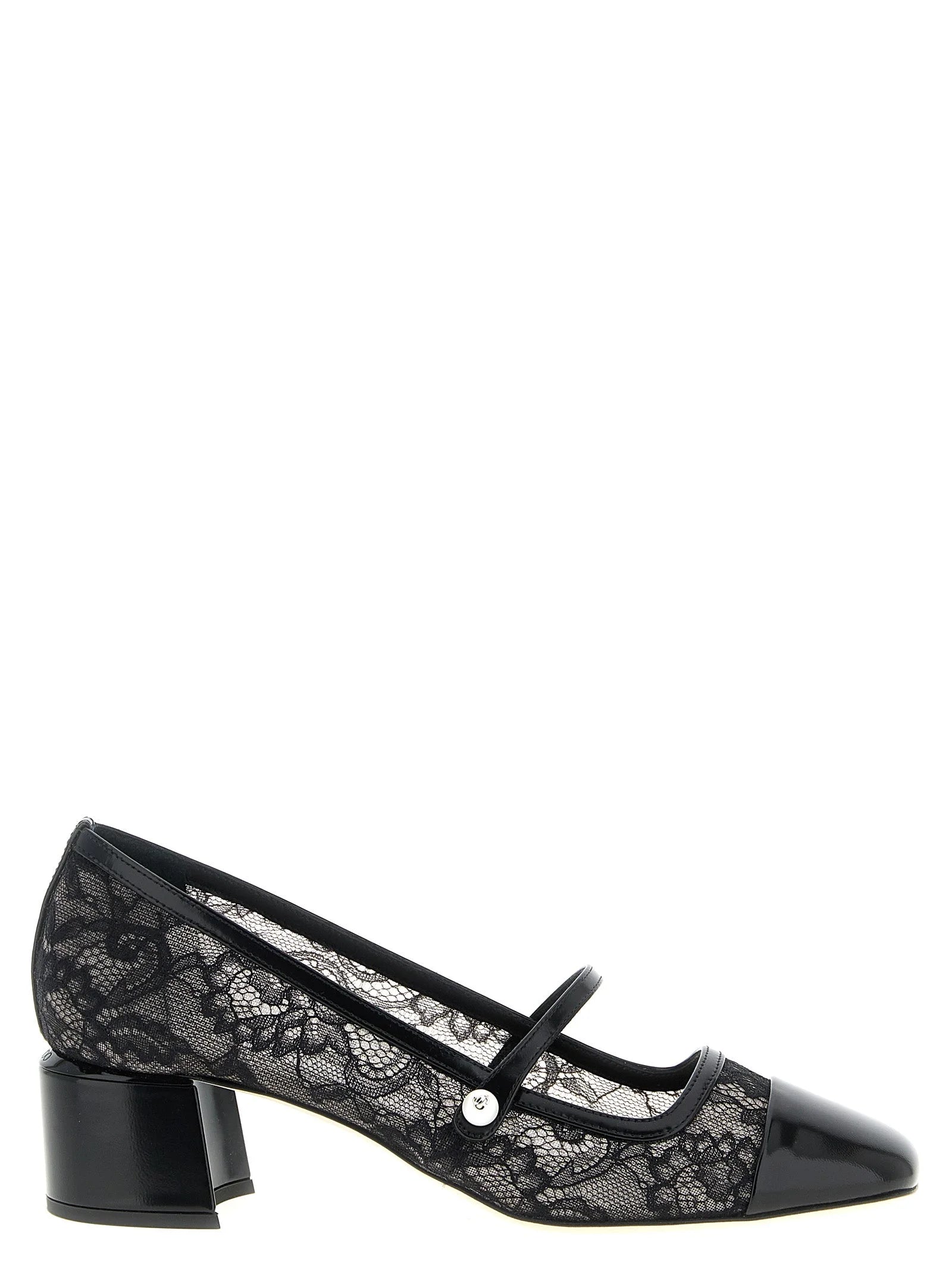 Jimmy Choo Black Tencel Mid Heel Pumps - EU37/US7