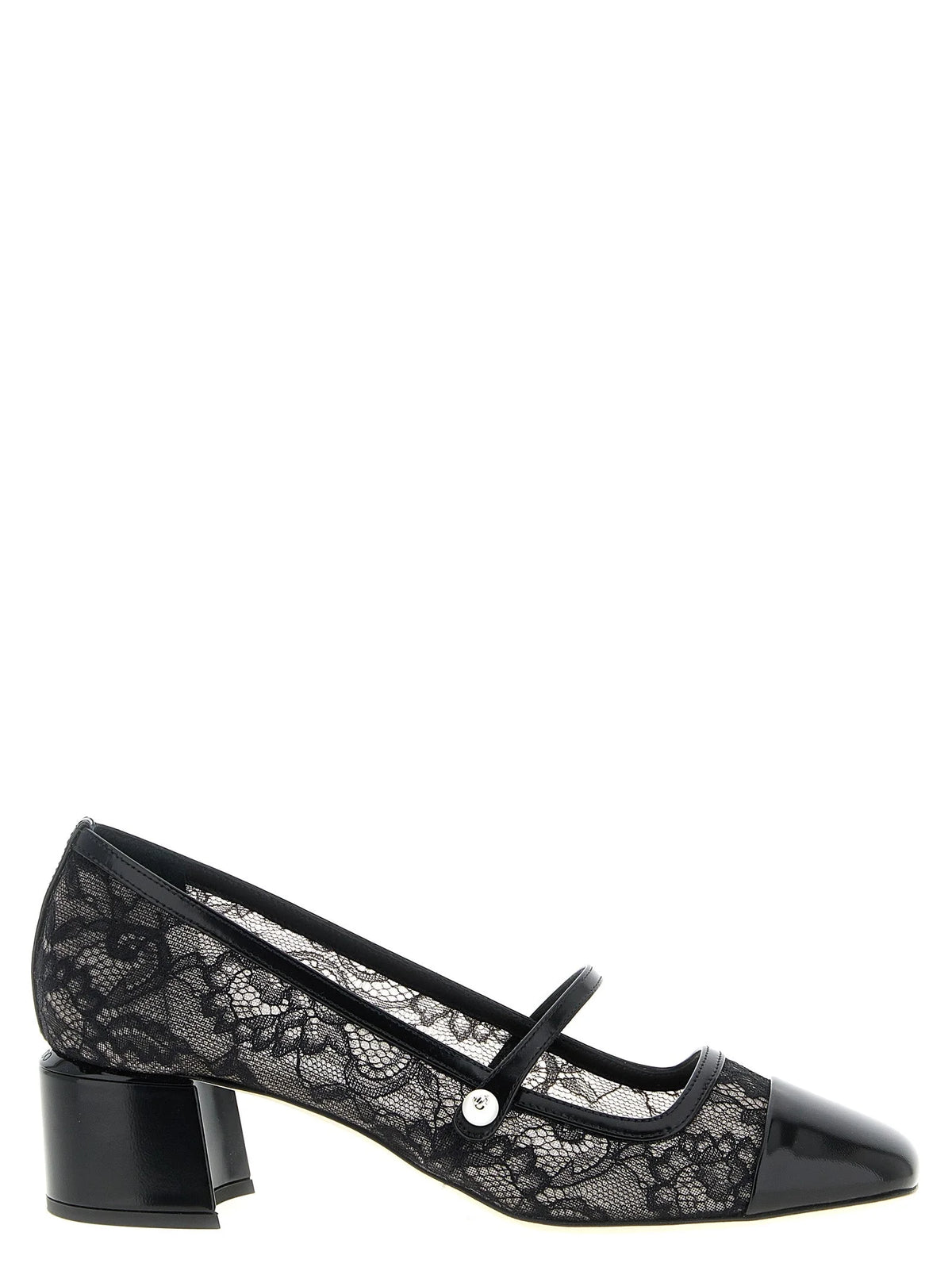 Jimmy Choo Black Tencel Mid Heel Pumps - EU37/US7