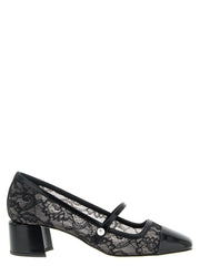 Jimmy Choo Black Tencel Mid Heel Pumps - EU37/US7