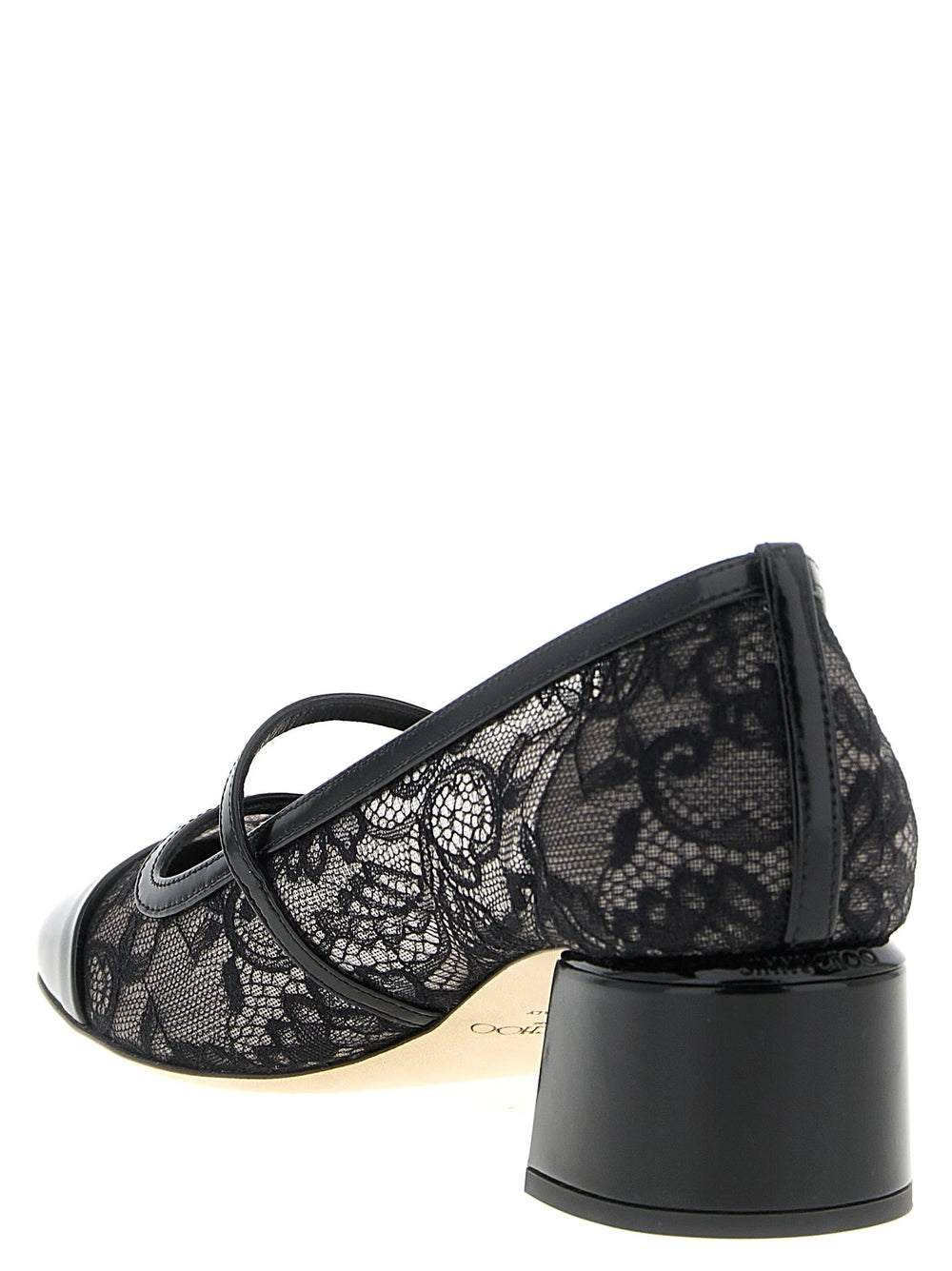 Jimmy Choo Black Tencel Mid Heel Pumps - EU37/US7
