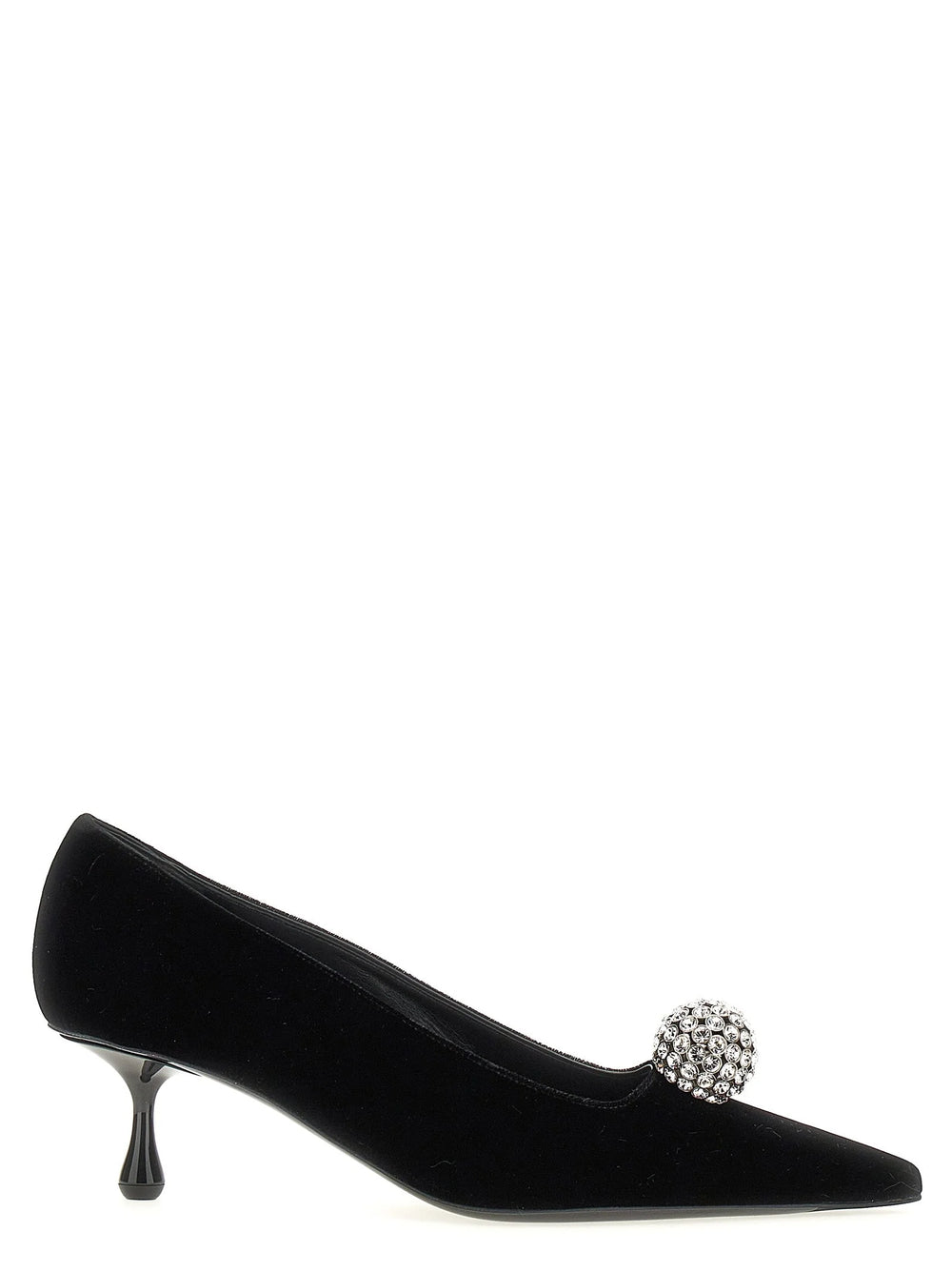 Jimmy Choo Black Textile Mid Heel Pumps - EU34.5/US4.5