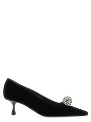 Jimmy Choo Black Textile Mid Heel Pumps - EU34.5/US4.5