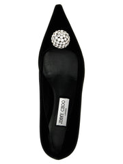 Jimmy Choo Black Textile Mid Heel Pumps - EU34.5/US4.5