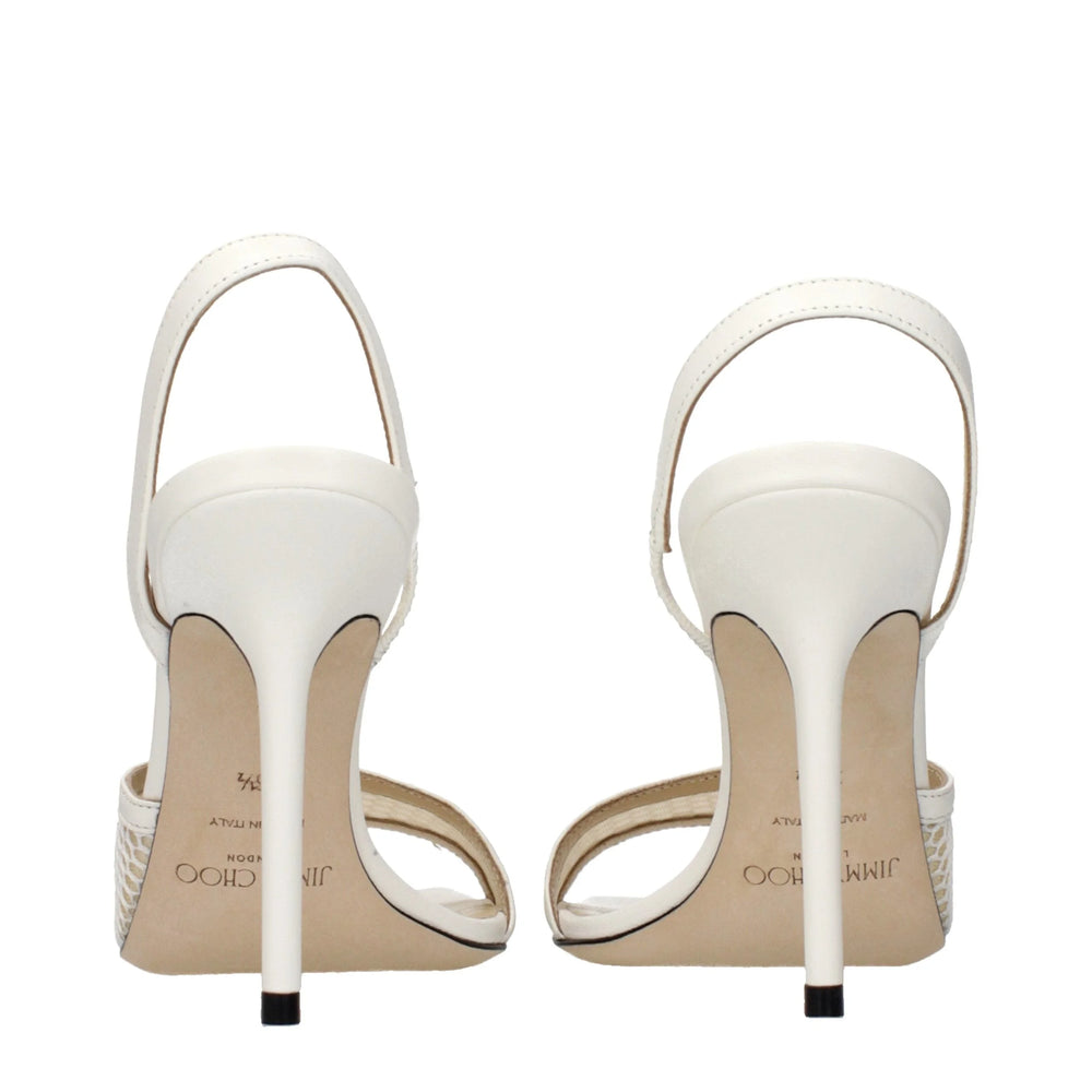Jimmy Choo Blue Fabric Stiletto Heel Sandals