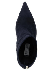 Jimmy Choo Blue Leather Ankle Boots