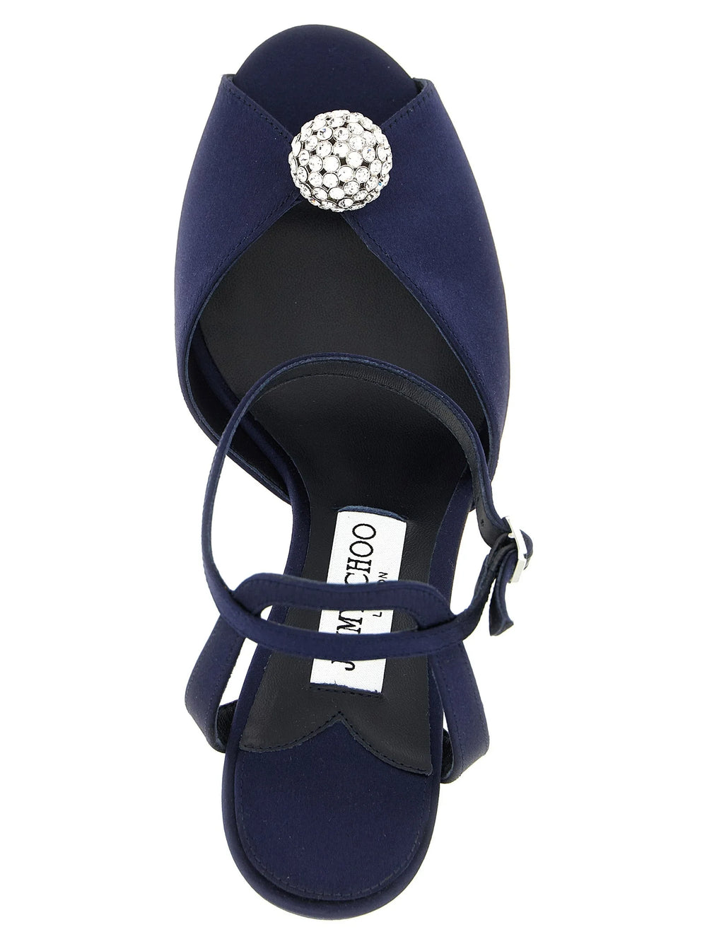 Jimmy Choo Blue Tencel Stiletto Heel Sandals