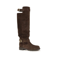 Jimmy Choo Brown Calf Leather Bos Taurus Over The Knee