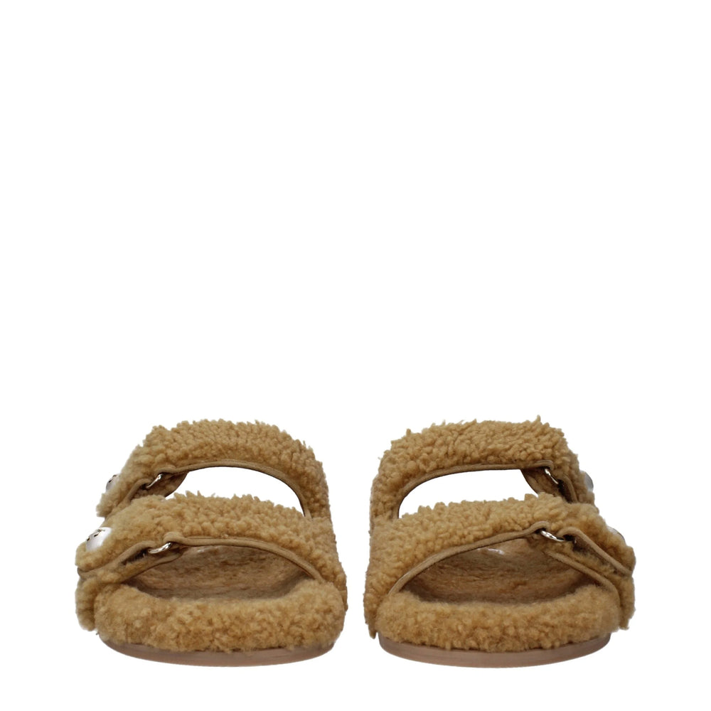 Jimmy Choo Brown Fabric Slippers Sandals