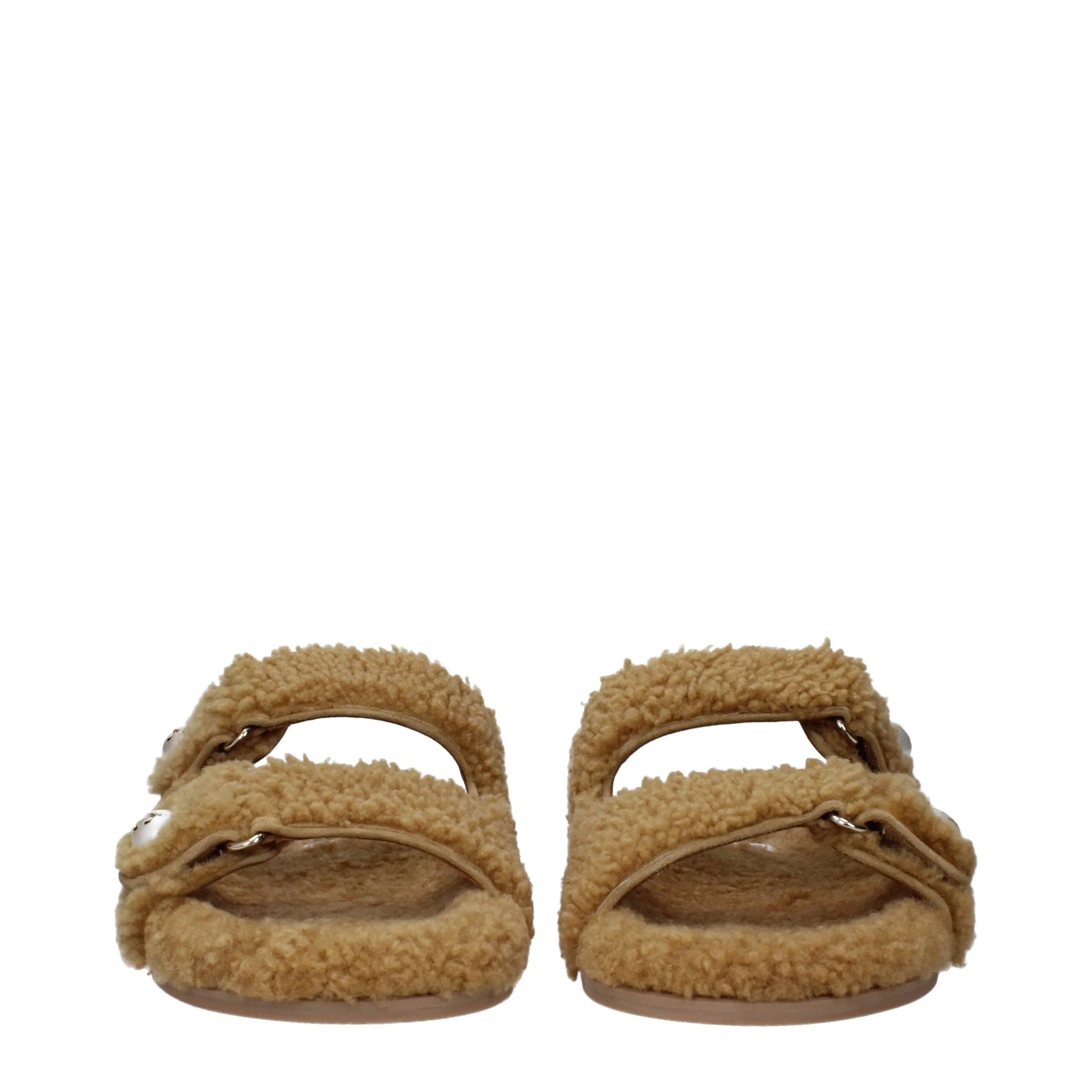 Jimmy Choo Brown Fabric Slippers Sandals - EU39/US9