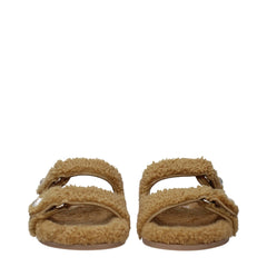 Jimmy Choo Brown Fabric Slippers Sandals - EU39/US9