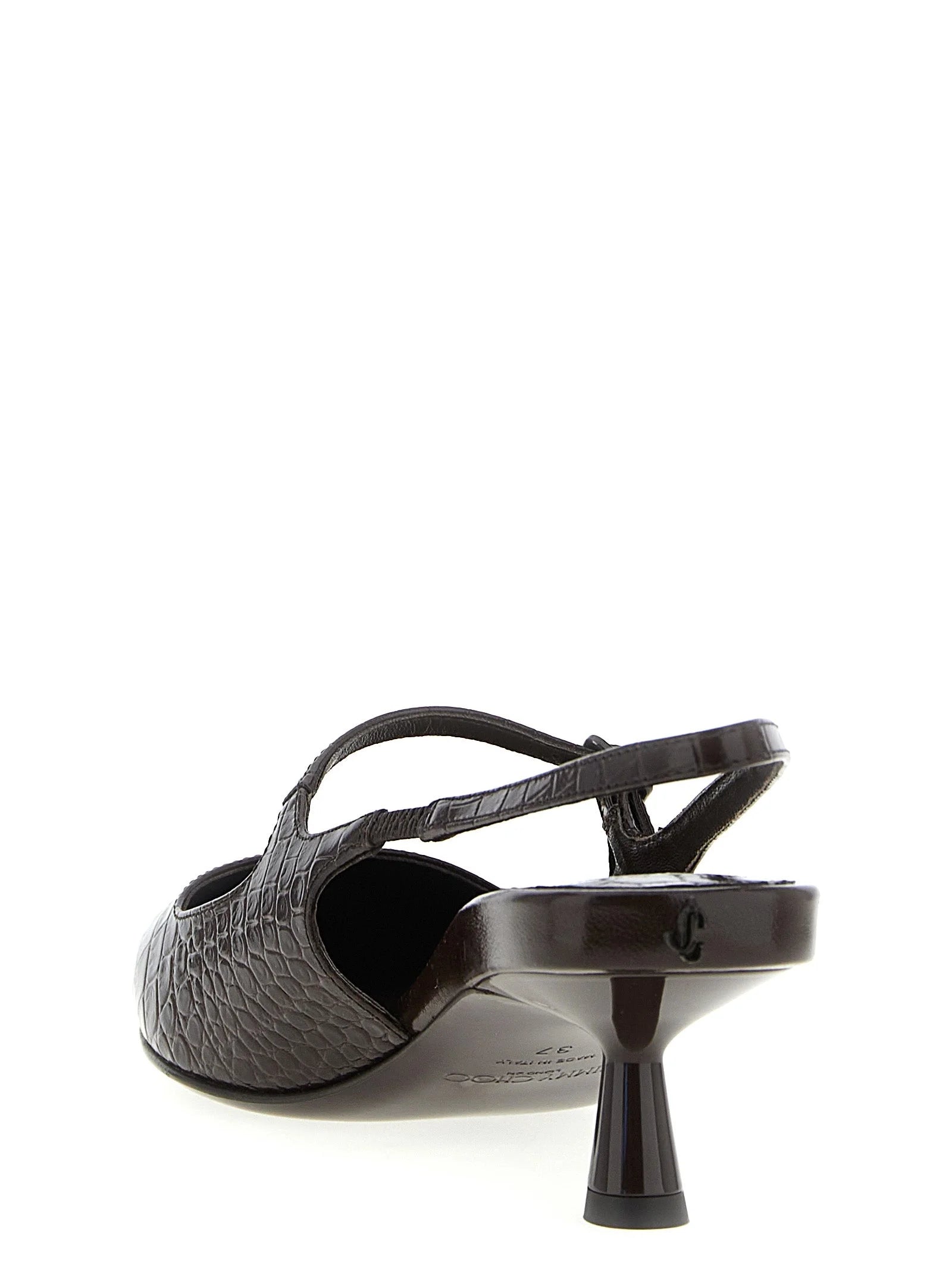 Jimmy Choo Brown Leather Mid Heel Pumps - EU38.5/US8.5