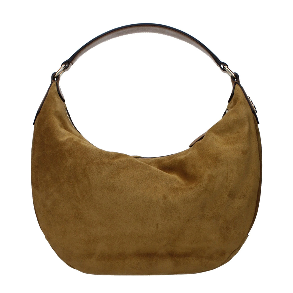 Bolsa de ombro de couro castanho Jimmy Choo