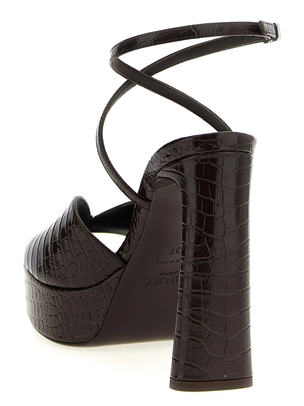 Jimmy Choo Brown Leather Stiletto Heel Sandals - EU41/US11
