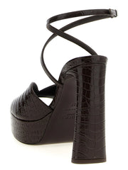 Jimmy Choo Brown Leather Stiletto Heel Sandals - EU41/US11