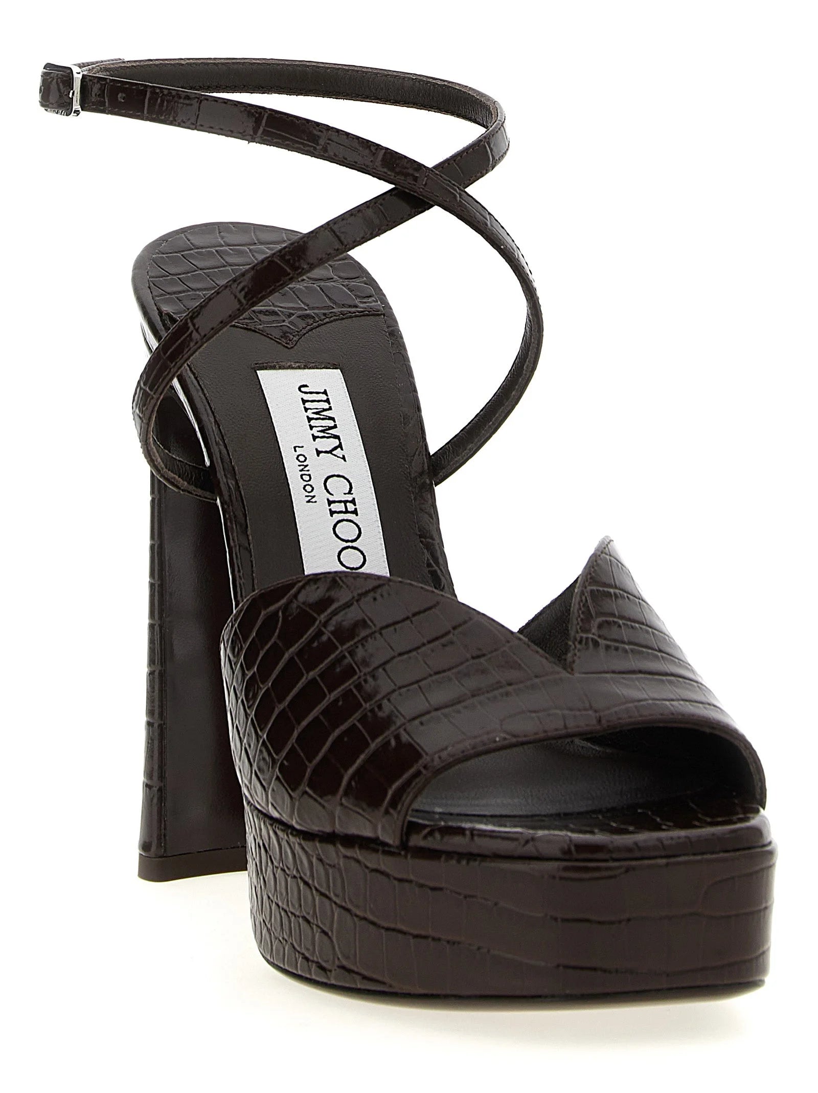 Jimmy Choo Brown Leather Stiletto Heel Sandals - EU41/US11