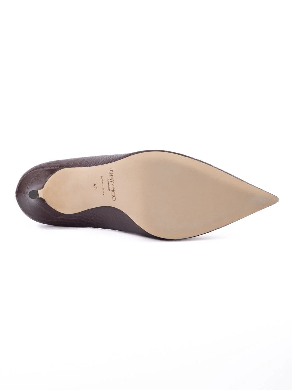 Jimmy Choo Burgunderfarbene Krokoprägung Leder Agnes Pumps