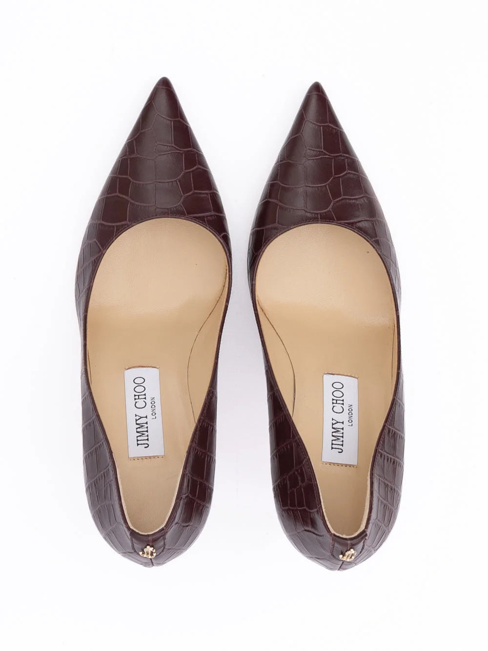 Jimmy Choo Burgunderfarbene Krokoprägung Leder Agnes Pumps