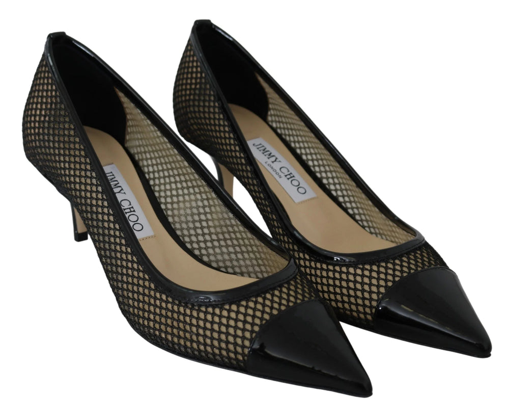 Jimmy Choo Chic Patent Mesh Pointed Pumps - EU37/US6.5 - Heels