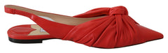 Jimmy Choo Chic Red Pointed Toe Leather Flats - Flats