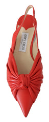 Jimmy Choo Chic Red Pointed Toe Leather Flats - Flats