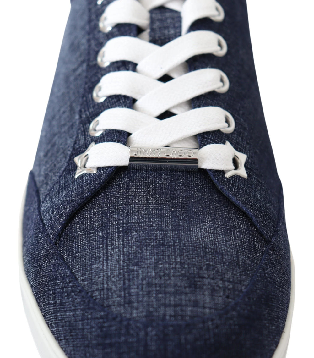 Jimmy Choo Chic Slip-On Blue Denim Suede Sneakers - Sneakers
