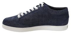 Jimmy Choo Chic Slip-On Blue Denim Suede Sneakers - Sneakers
